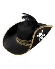 Pirate hat with skull and feather 
