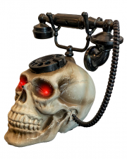 Spukendes Totenkopf Telefon mit LED 