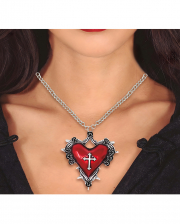 Purple Gothic Heart Locket Necklace 