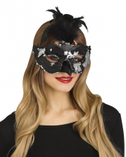 Raven Mask With Feathers And Sequins