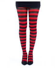 Retro Punk Strumpfhose rot-schwarz
