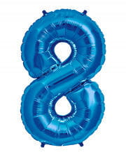 Folienballon Zahl 8 Blau 
