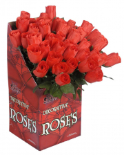 Rote Deko Rose mit Stiel