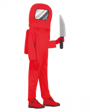 Roter Videospiel Astronaut Kostüm für Kinder 