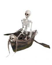 Rowing Skeleton In Boat Animatronic 