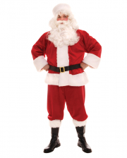 5-tlg. Weihnachtsmann Kostüm mit Plüsch 
