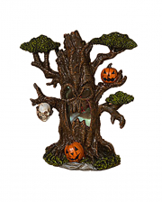 Scary LED Ghost Tree With Pumpkin & Skull 22cm 