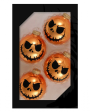 Scary Pumpkin Halloween Christmas Balls Ø6,5cm 4 Pieces 