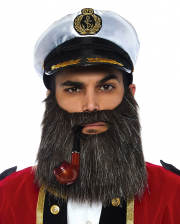 Ship Captain Set With Beard, Whistle And Cap