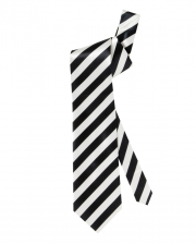 Tie Black White Striped 