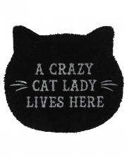Schwarze Cat Lady Türmatte in Katzenform 