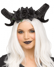 Schwarze Dämonen Hörner mit Rosen