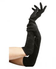 Black, elbow-length gloves off 