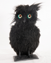 Black Owl With Movement, Light & Sound 25cm 