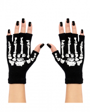 Fingerlose Handschuhe mit Knochen Motiv