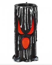 Schwarze Halloween Kerze mit Geister Fratze 15cm 