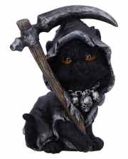 Black Witch Cat With Scythe 10,2cm 