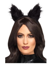 Black Synthetic Fur Cat Ears 