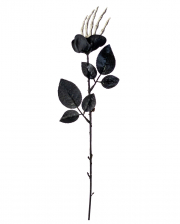 Schwarze Rose mit Knochenhand 