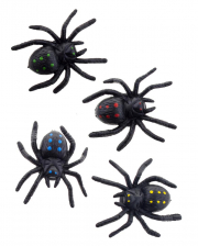 Schwarze Spinnen mit Saugnapf 4 Stück 