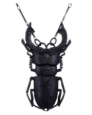 Black Lucanus Cervus Beetle Gothic Necklace 