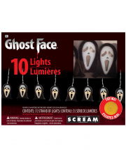 Scream Ghost Face Lichterkette mit 10 LEDs 