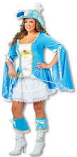 Sexy Musketeer Costume Turquoise Plus Size 