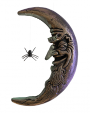 Silberfarbener Halbmond mit Spinne 50cm 