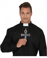 Gothic Kreuz als Kostümkette silber 