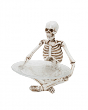 Schneidersitz Skelett mit Glasteller 27 cm 