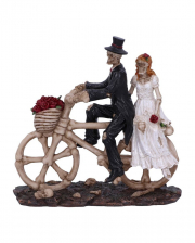 Skelett Hochzeitspaar auf Fahrrad 14,5cm