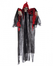 Skelett Reaper Hängefigur mit Rot-Schwarzer Kutte 120cm 