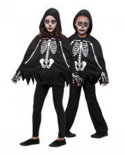 Kinder Poncho Skelett mit Handschuhe 