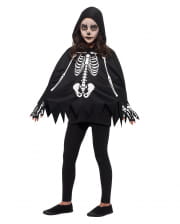 Kinder Poncho Skelett mit Handschuhe