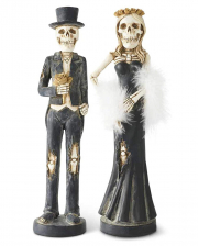 Skeleton Lady & Gentleman Candlestick 35cm 