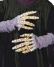 Skelett Handschuhe mit Stofffetzen 