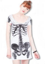Skeleton shirt dress white 