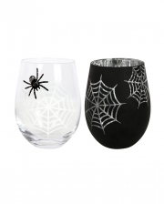 Spinne & Spinnweben Weinglas 2er-Set 