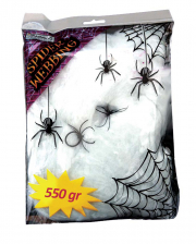Künstliche Spinnweben 550g mit 4 Spinnen 