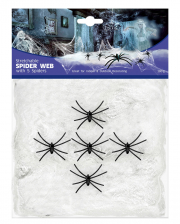 Dehnbare Spinnennetz mit 5 Spinnen 