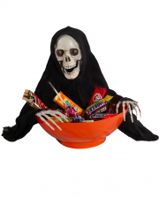 Spooky Bonbonschüssel mit angreifendem Grim Reaper 