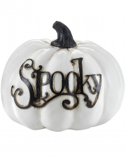 Weißer Spooky Halloween Kürbis 20x16 cm 
