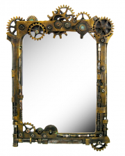 Steampunk Mirror With Gears 56cm 