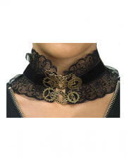 Steampunk Halsband mit Zahnrädern