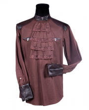 Steampunk Hemd mit Jabot braun