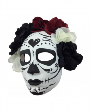 Sugar Skull Maske mit Blumen 