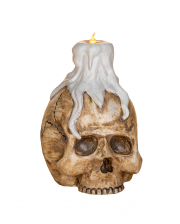 Totenkopf mit Kerze & Licht 20cm 