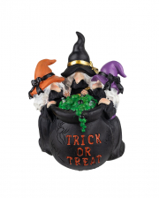 Trick Or Treat Witches Trio & Witch Cauldron 25cm 