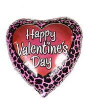 Valentin Heart Foil Balloon With Leopard Pattern 