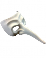 Weiße Venezianische Maske mit langer Nase 